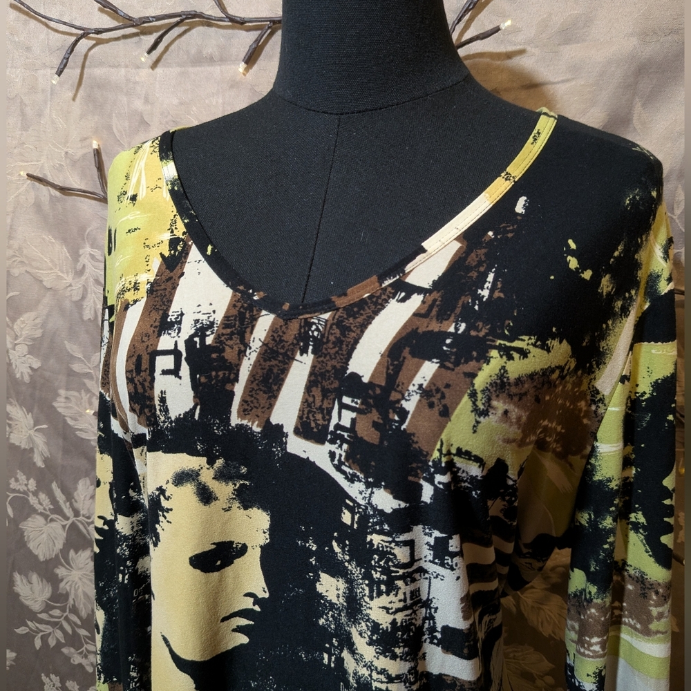 Nygard Collection Thee Quarter Sleeve Graphic Tee, Size XL, EUC! - Picture 2 of 4